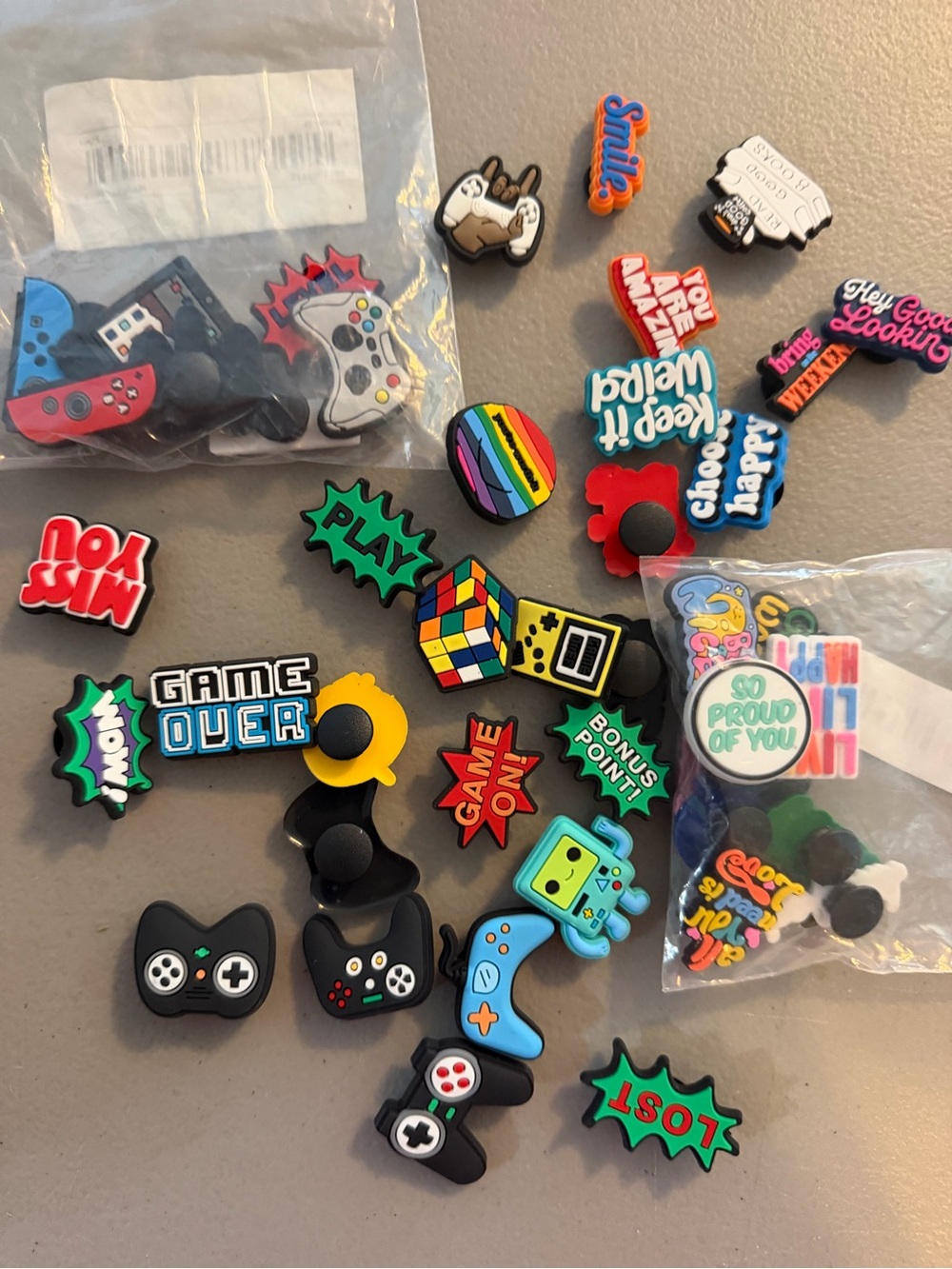Colorful Gaming Shoe Charms - Blue, Black, Red, Yellow, Green, all new 40+